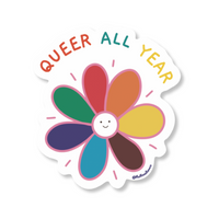 Fluffmallow Queer All Year Vinyl Sticker