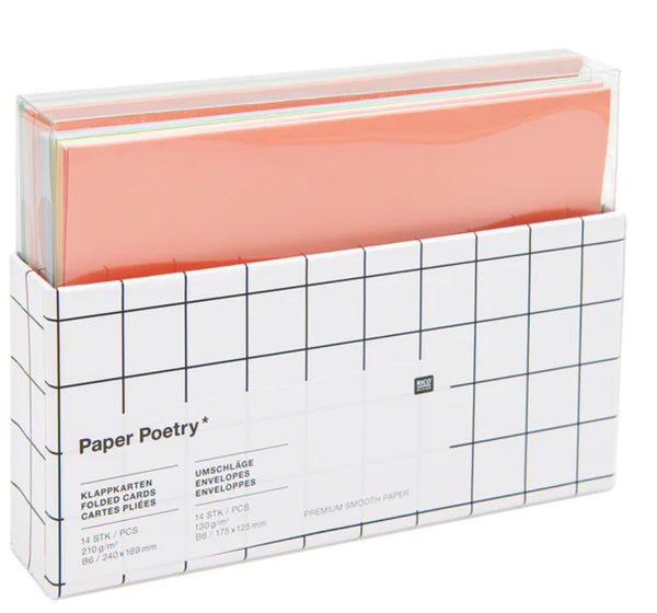 Paper Poetry - B6 Blank Card Set - Rainbow Pastel