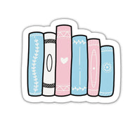 Fluffmallow Trans Book Stack Subtle LGBTQ+ Reading Vinyl Sticker