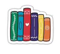 Fluffmallow Pride Book Stack Subtle LGBTQ+ Reading Vinyl Sticker