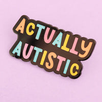 Fluffmallow Actually Autistic enamel pin