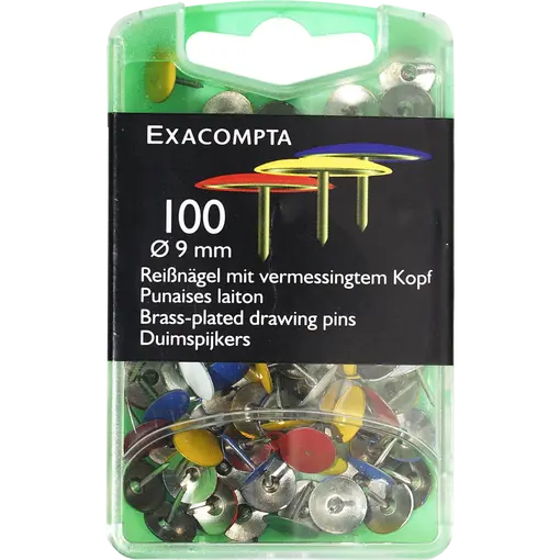 Exacompta Flat Head Drawing Pins