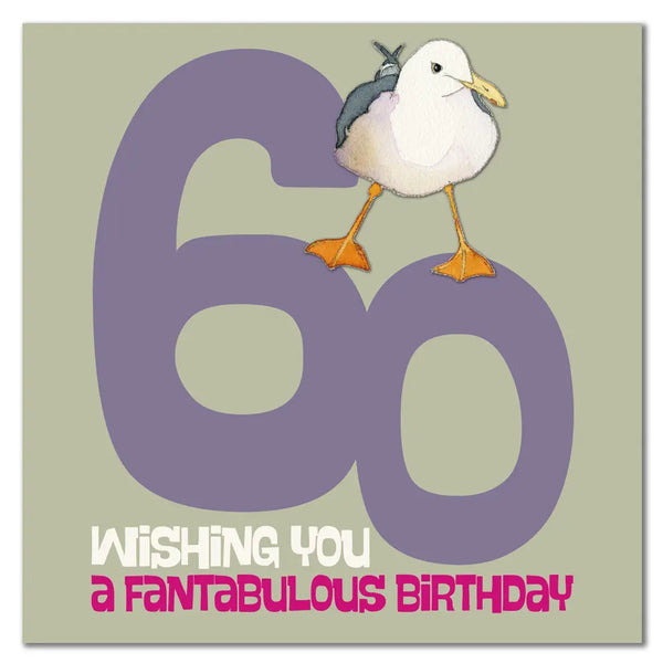 Emma Ball - Fantabulous 60th - Feathery Feelgoods Card