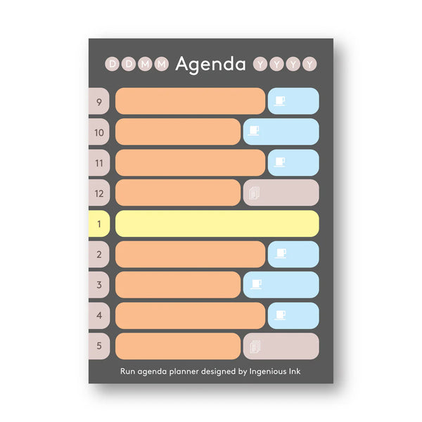 Ingenious Ink - Run agenda planner notepad