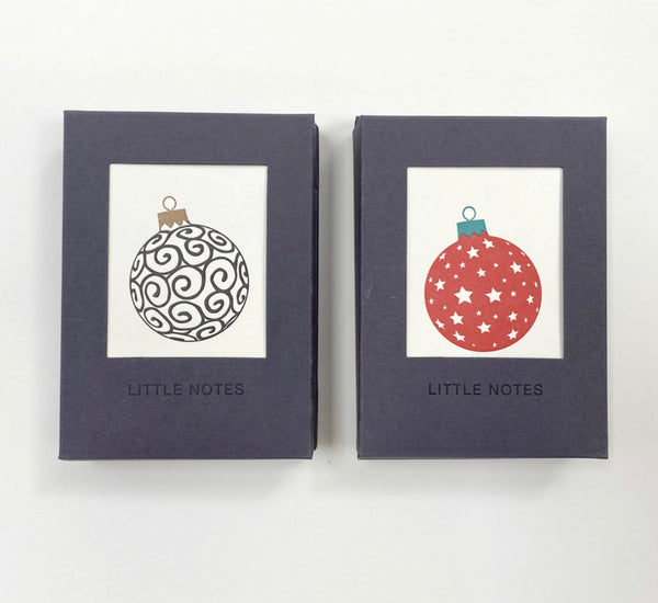 Penguin Ink - Boxed Notecards - Mixed Red and Black Baubles