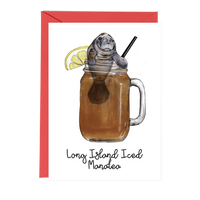 Fawn & Thistle - Long Island Iced Manatea Cocktail Greeting Card