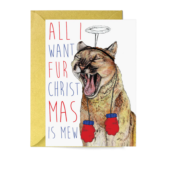 Fawn & Thistle - 'Caroling Cats' Cougar Christmas Card